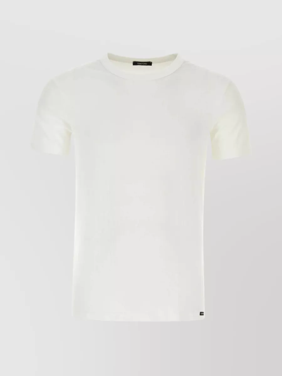 Shop Tom Ford Cotton Blend Crew-neck T-shirt In White