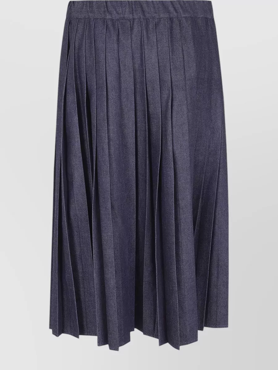 Jil Sander Denim Pleated Midi Skirt