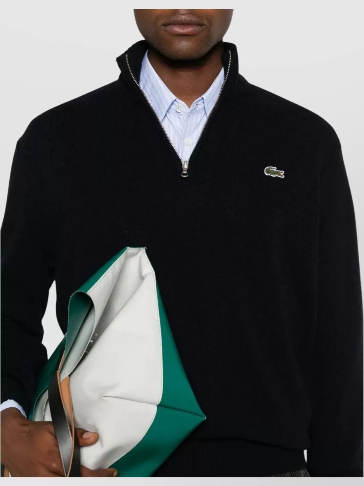 Lacoste Ribbed Cuff And Hem Knit Sweater