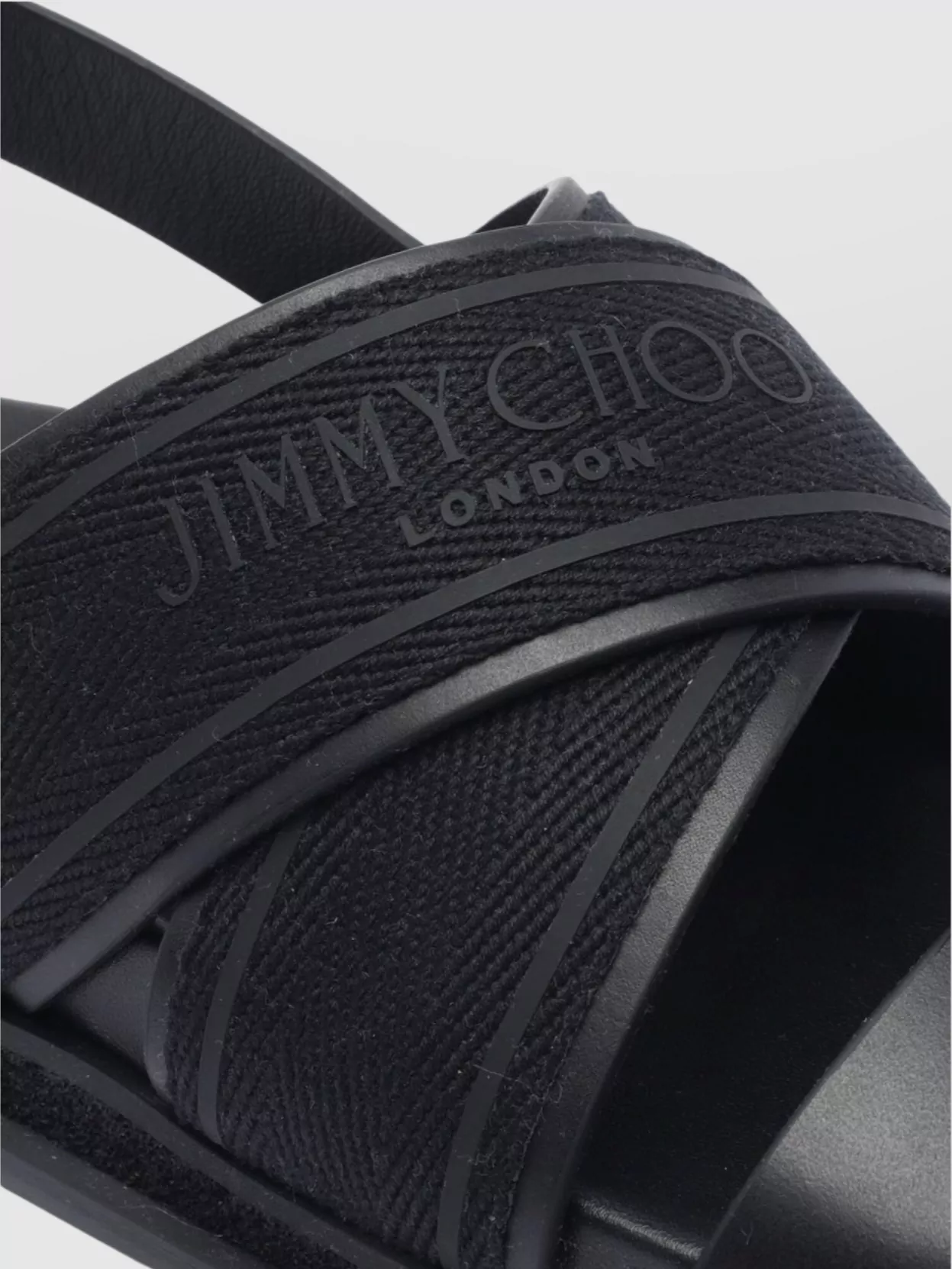 Jimmy Choo Joa Flat Sandals Textured Strap