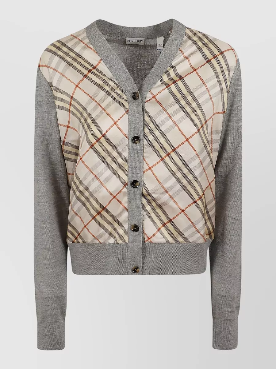 Burberry silk fine-knit v-neck regular-fit cardigan