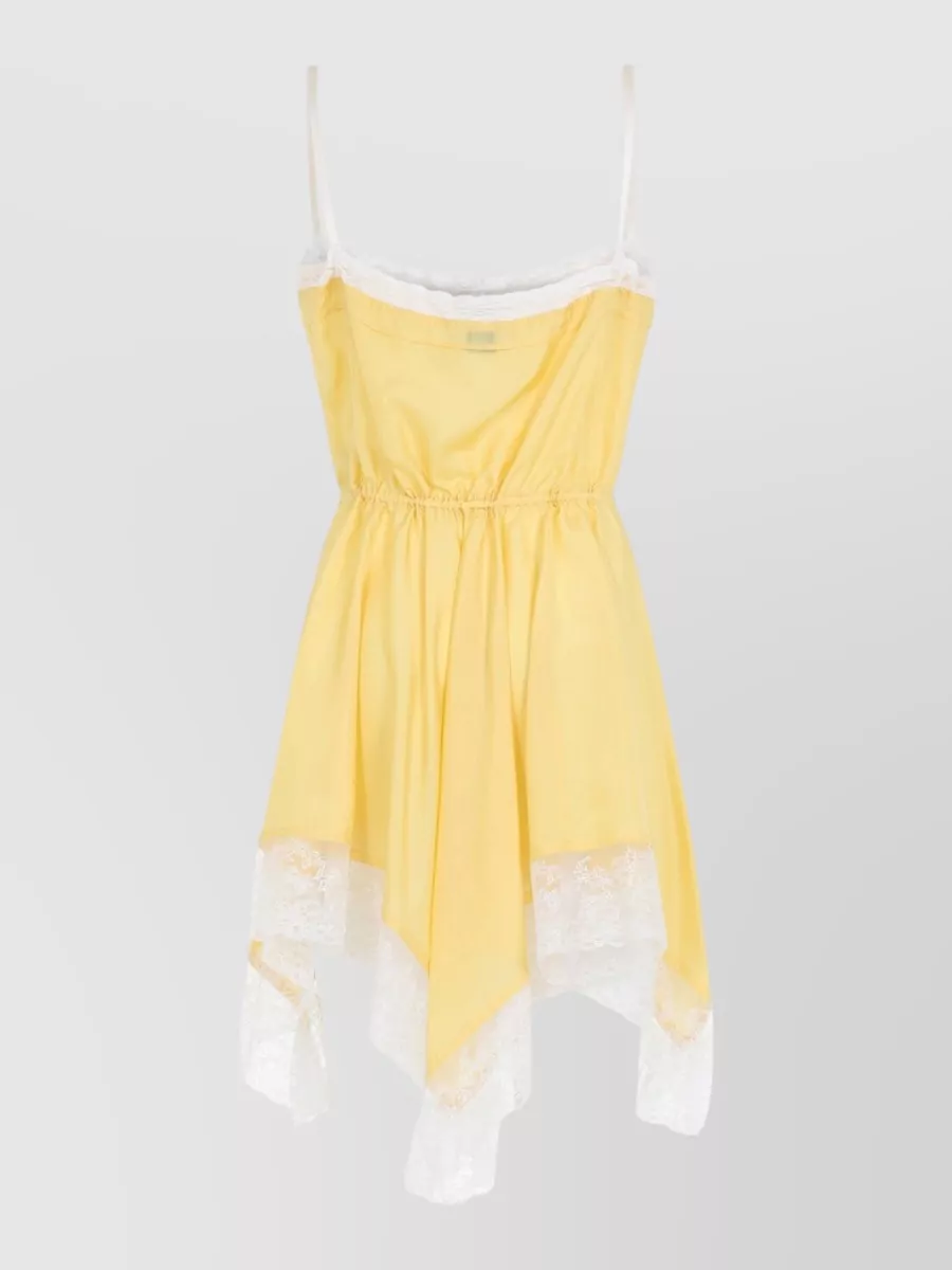 Saint Laurent Silk Lace-Detail Strapless Mini Nightdress