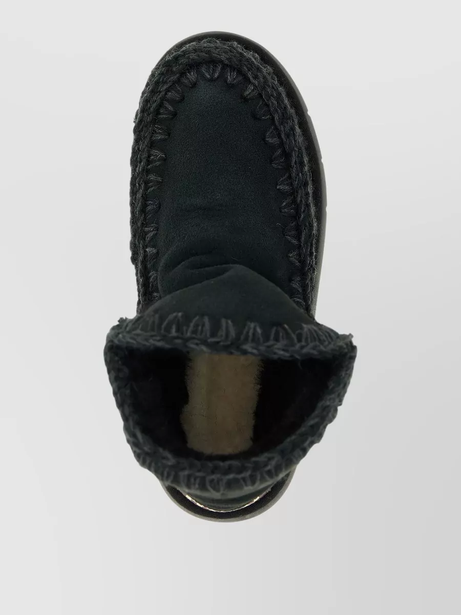 Mou Lamb Leather Fur Lined Ankle Boots