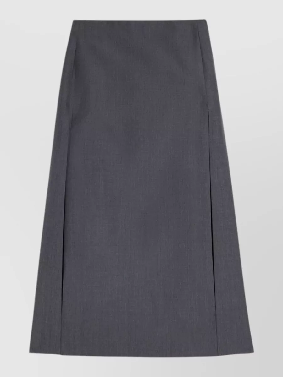 Jil Sander Wool Straight-cut Midi Skirt