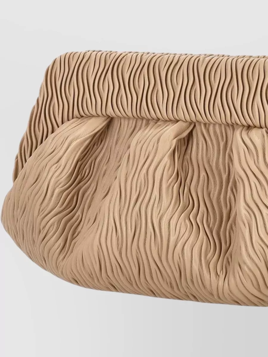 Themoiré Tia Vegan Leather Gathered Clutch Bag