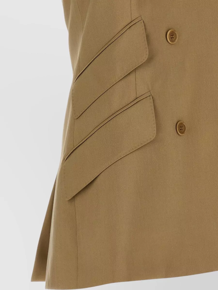 Max Mara Silk Blend Sleeveless Double-Breasted Jacket