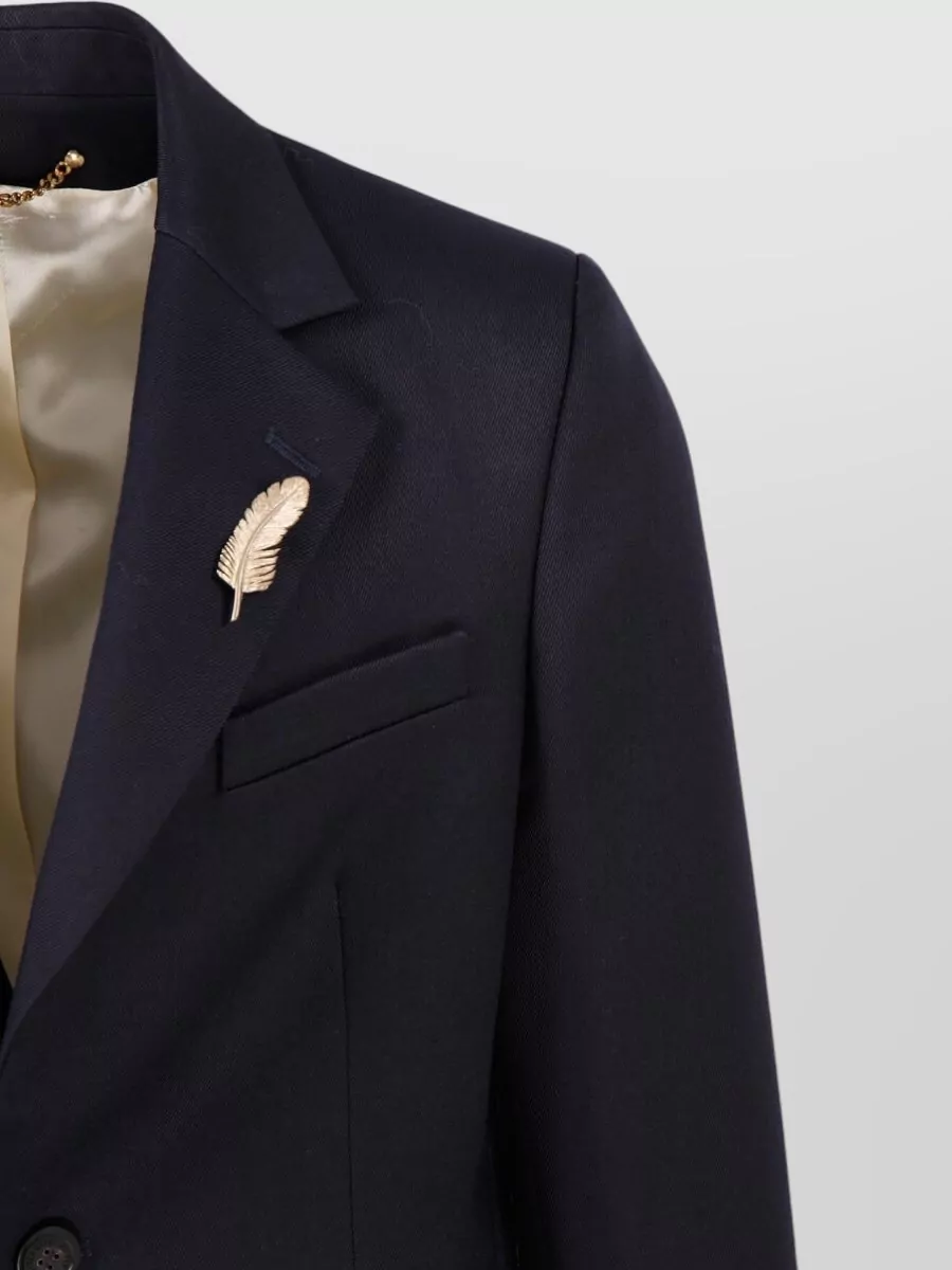 Golden Goose Single Breast Blazer With Golden Feather Pin