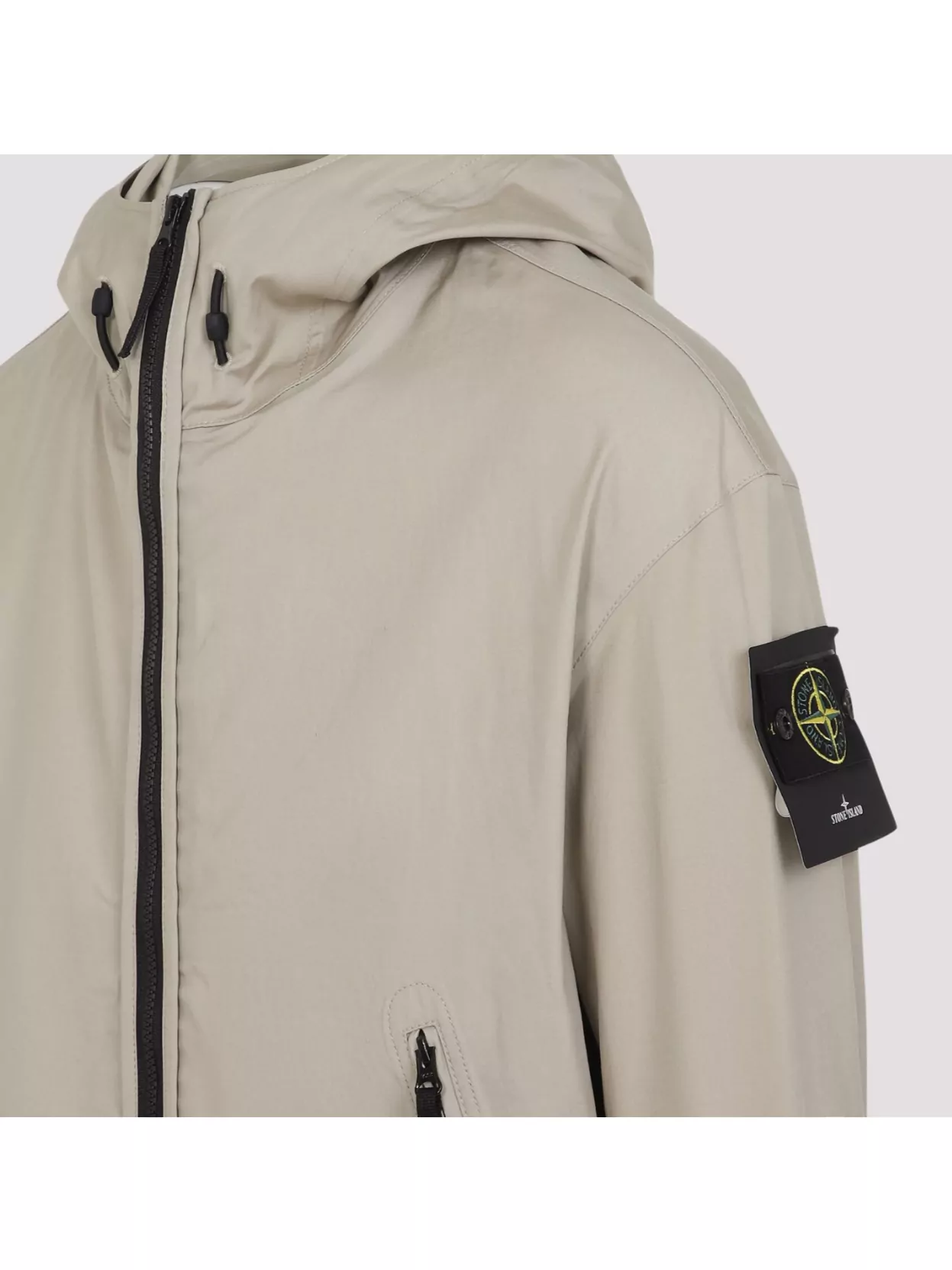 Stone Island Cotton Hooded Jacket Zip Pockets
