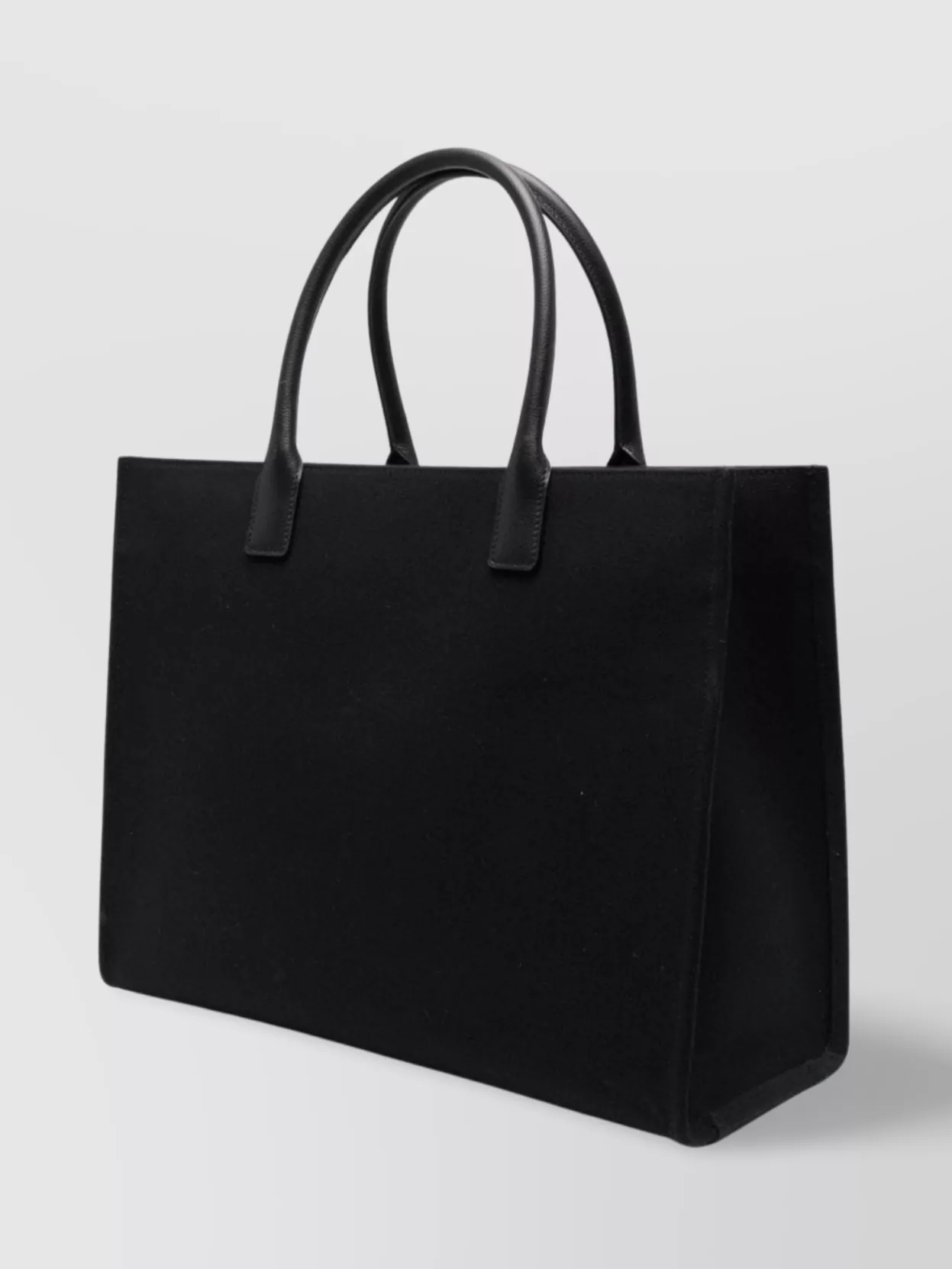 Versace Rectangular Tote Bag Leather Trim In Black