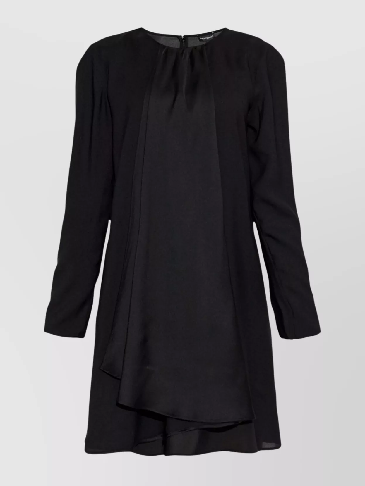 Emporio Armani Pleated Dress With Gathered Layers And Sheer Construction