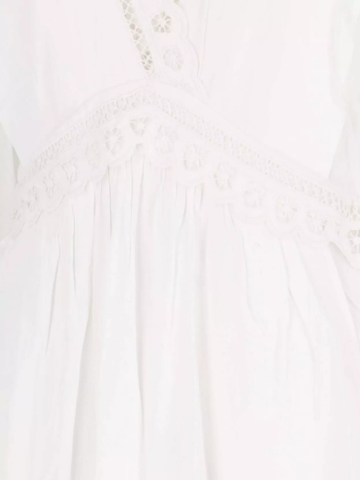 Shop Isabel Marant Étoile Knee Length Dress With Embroidered Lace Trim In White