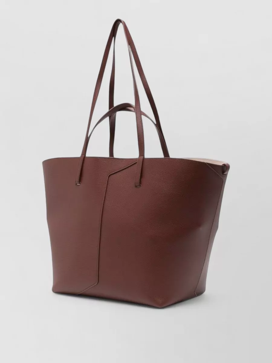 Emporio Armani Grained Leather Tote Bag