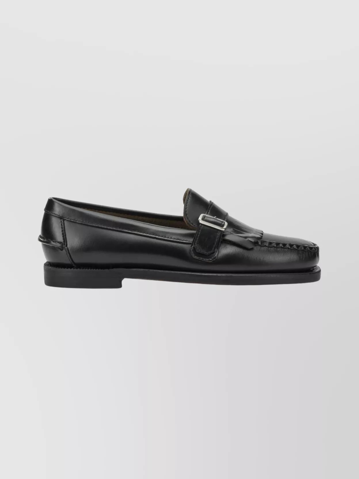 Sebago Leather Loafers And Slippers Buckle Detail In Black