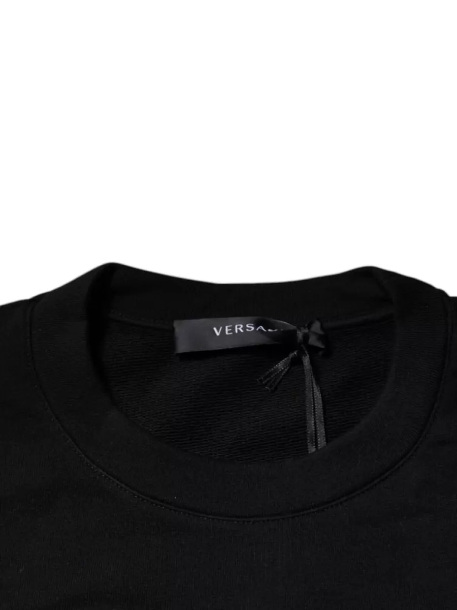 Versace Cotton Medusa Embroidered Crew Neck Sweatshirt