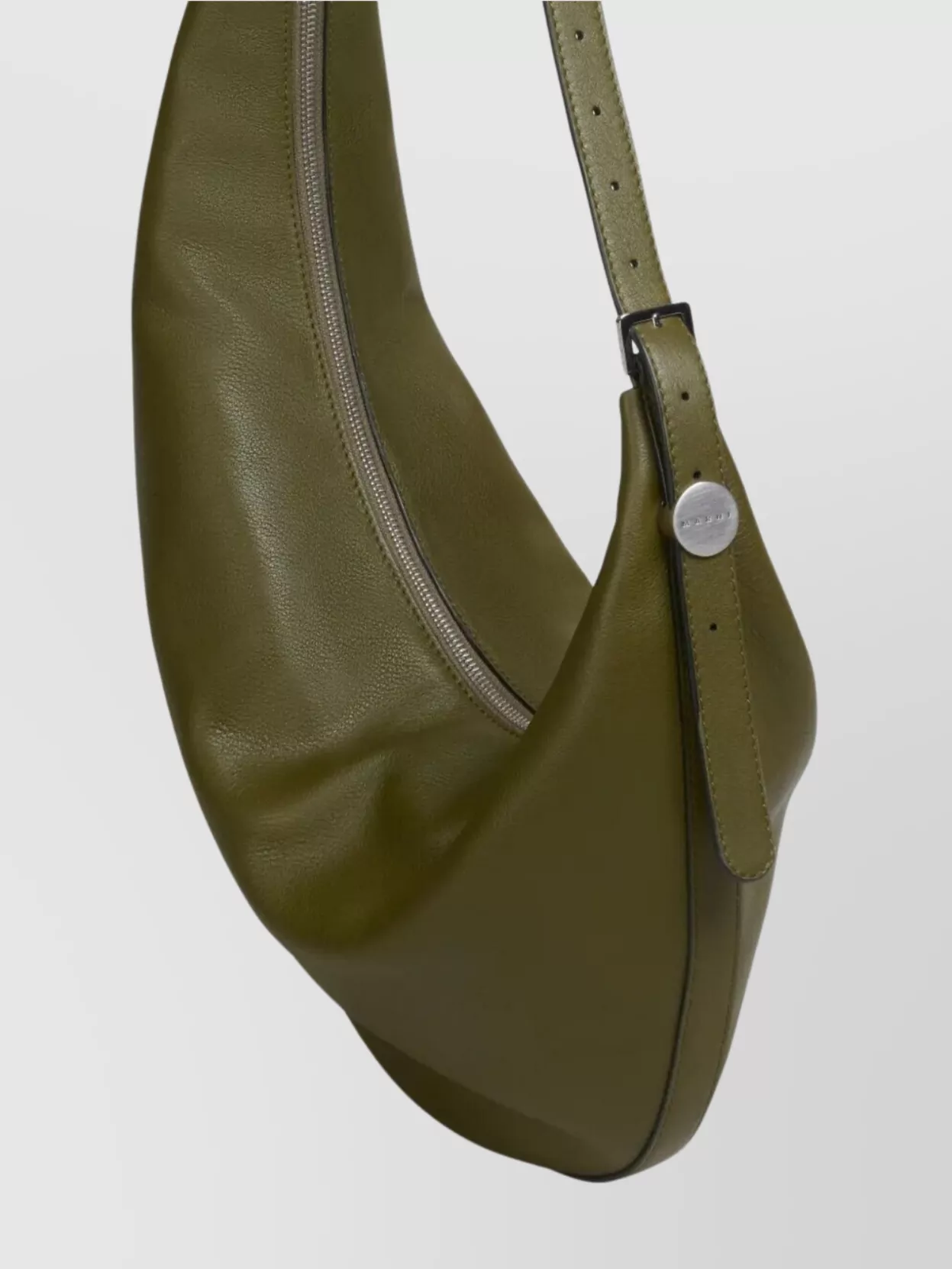 Marni Curved Strap Metal Textured Small Bag
