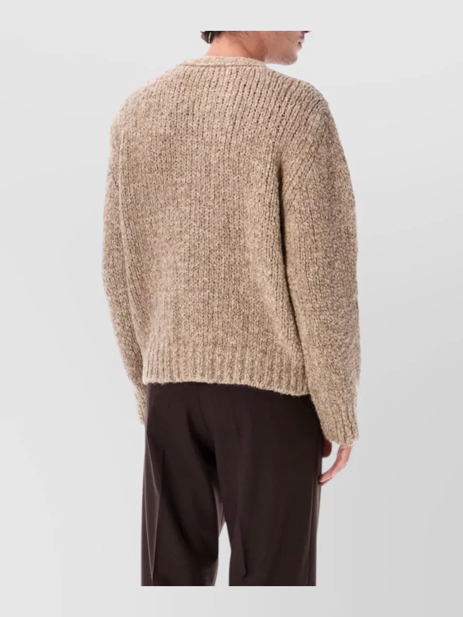 Sunflower Alpaca Wool Textured V-Neck Cardigan