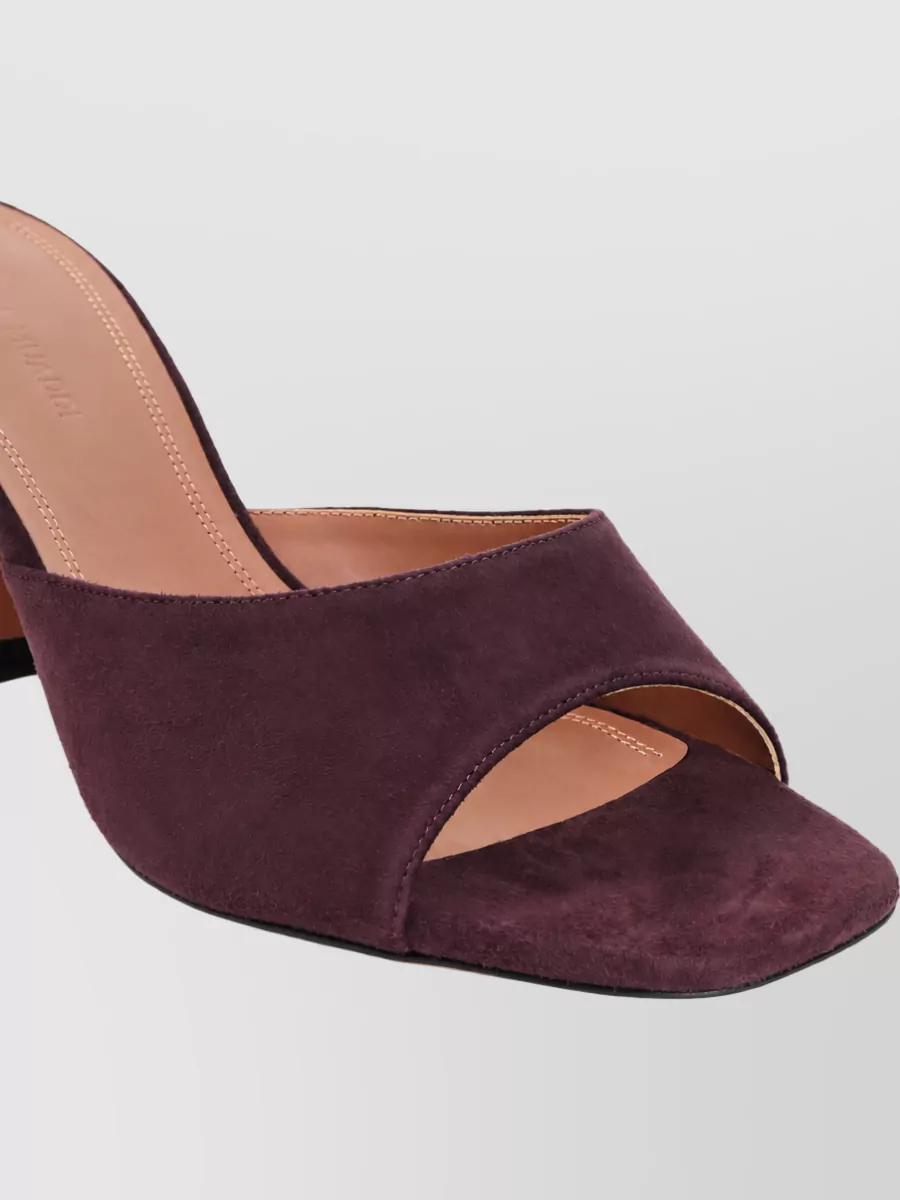 Amina Muaddi Suede Leather Mules