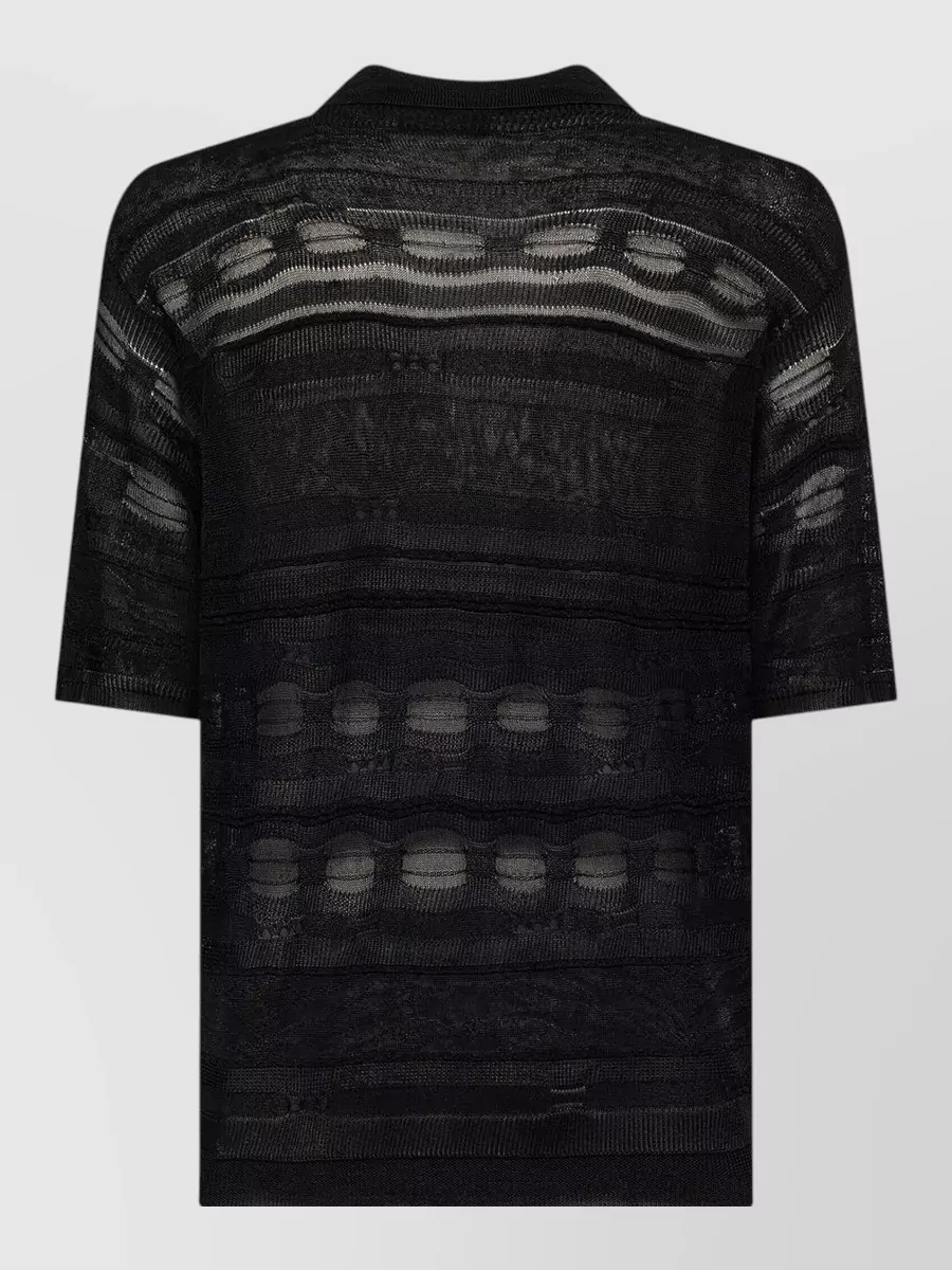 Laneus Jacquard Knit Polo Shirt