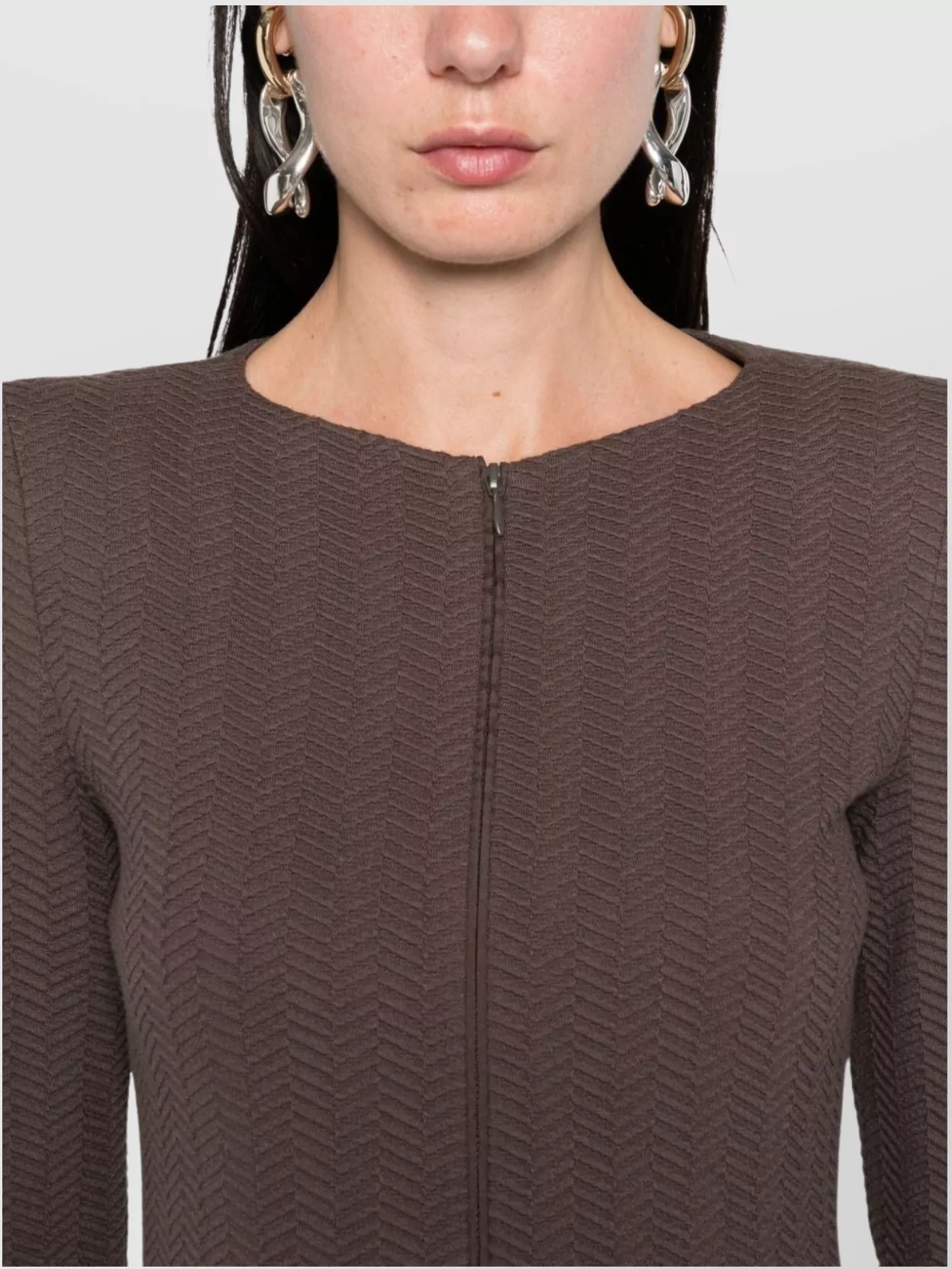 Emporio Armani Chevron Pattern Tailored Fit Blazer Jacket