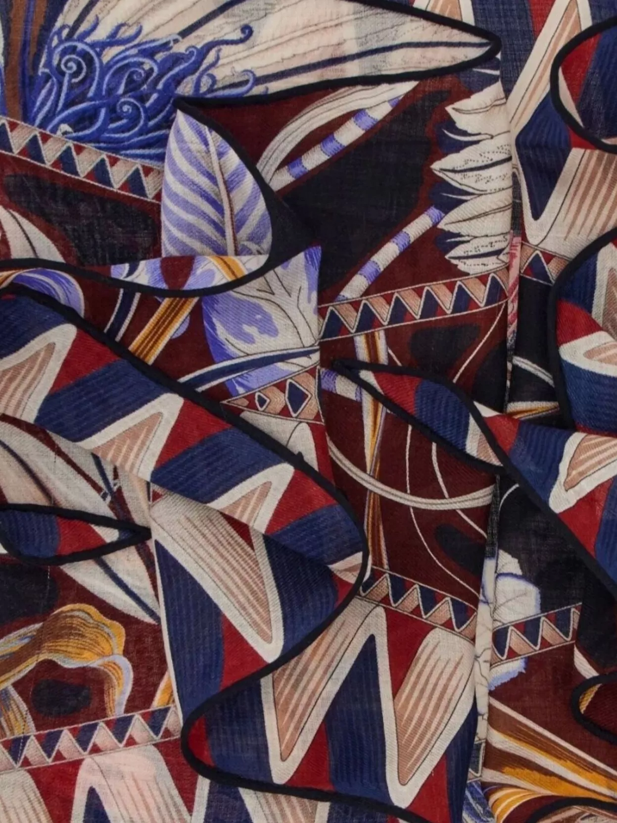 Ferragamo Geometric Print Wool Bandeau Scarf