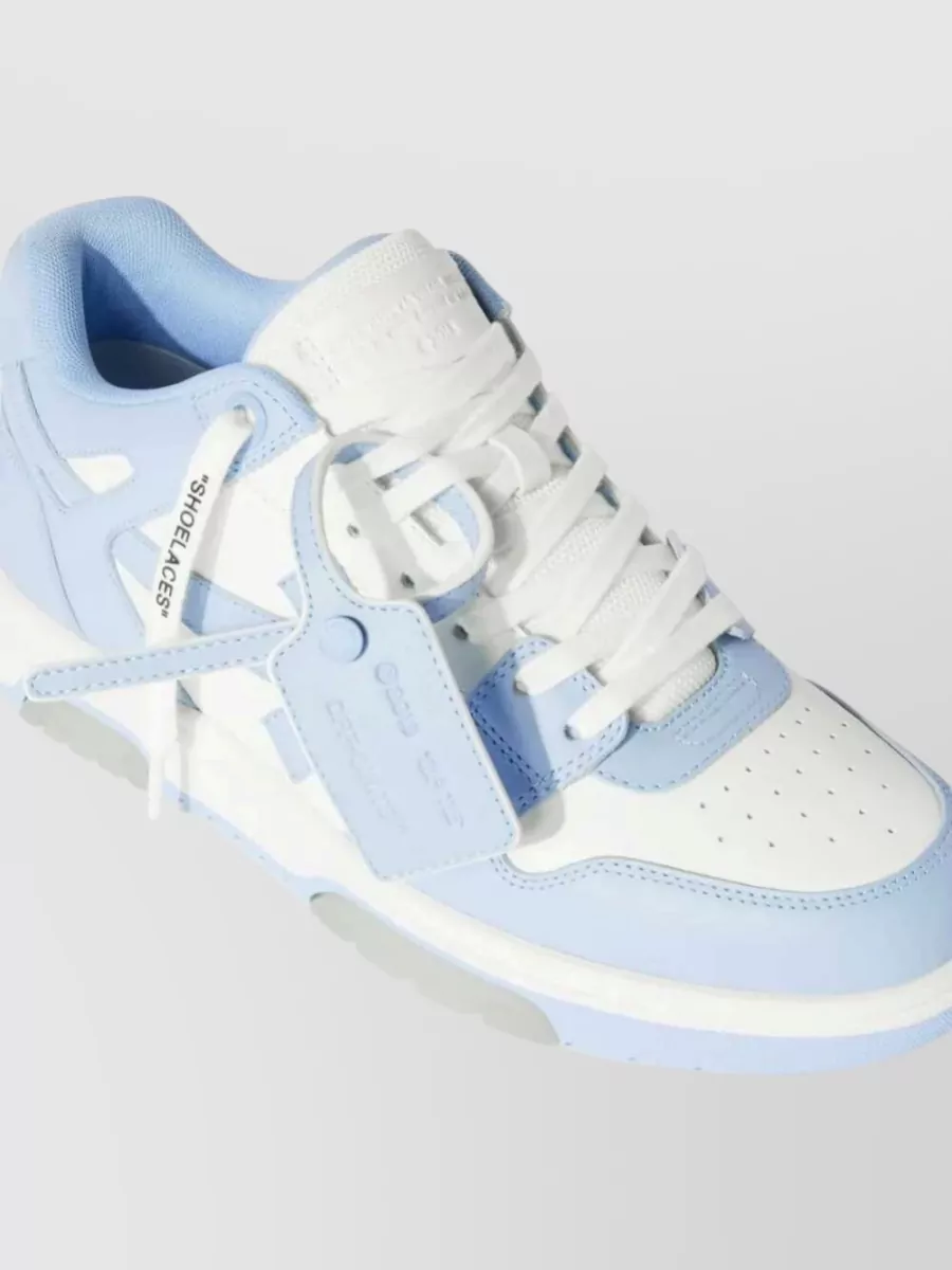 Off-White Leather Paneled Low-Top Sneakers