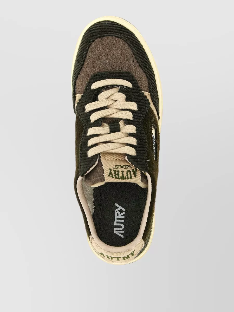 Autry Velvet And Felt Low-Top Sneakers