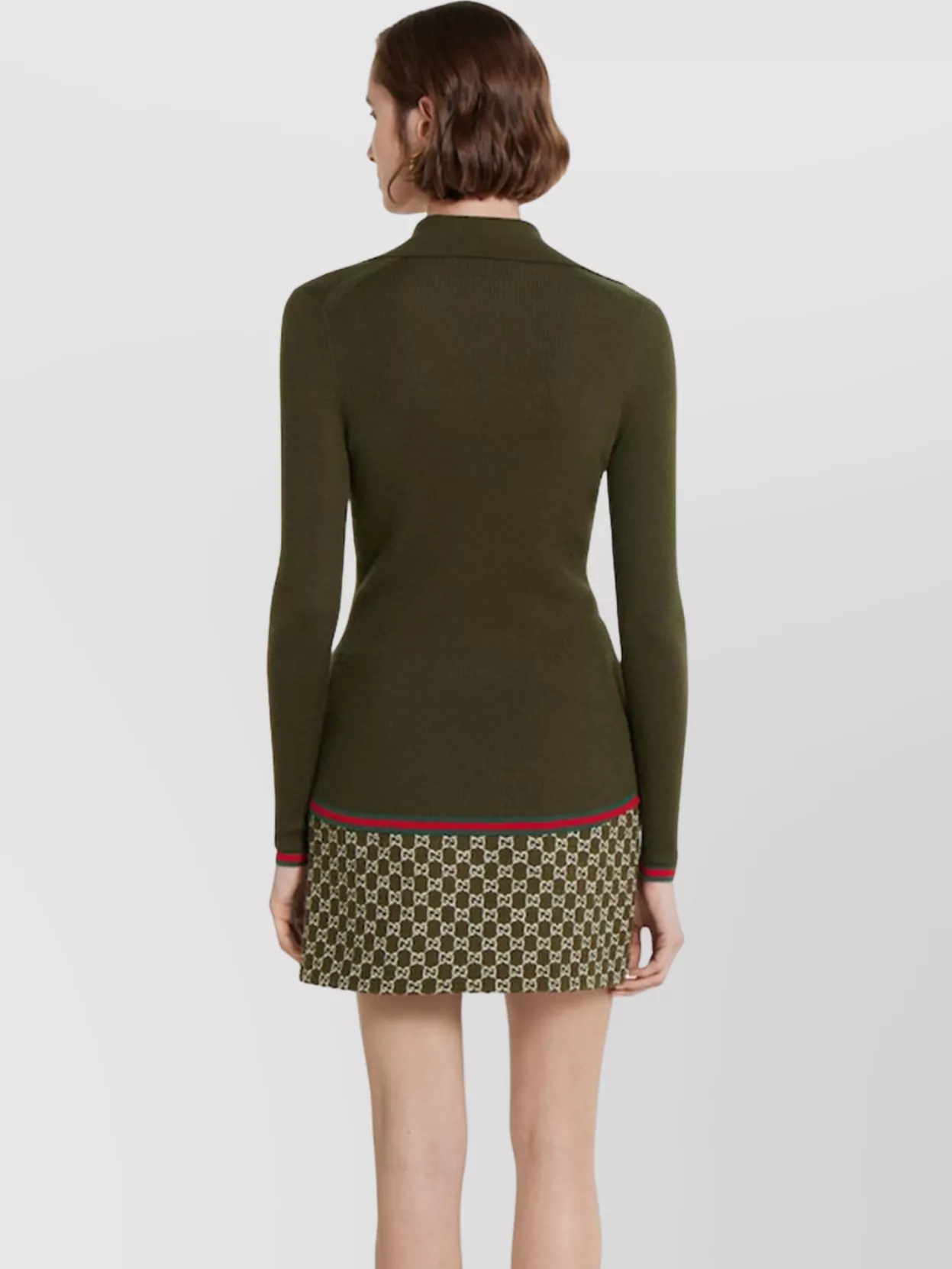 Gucci Cashmere Silk Polo Featuring Web Design