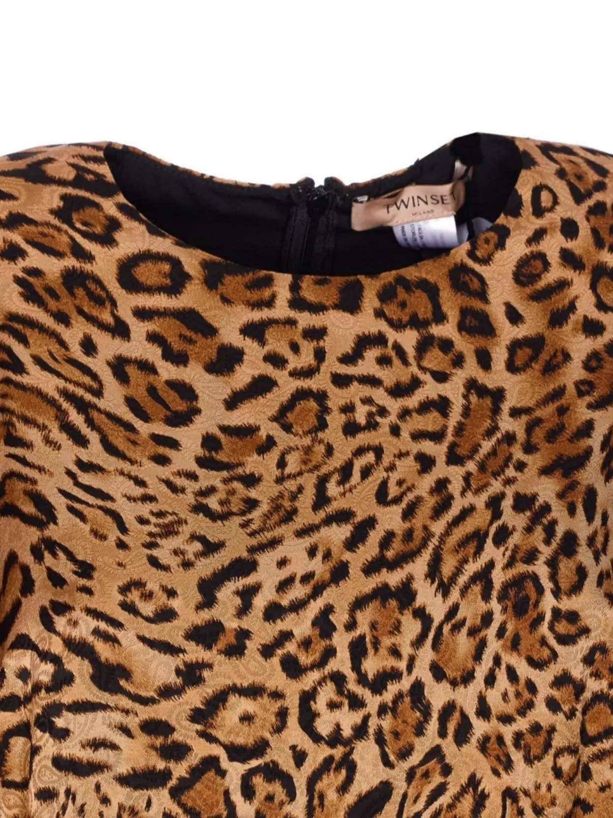 Twin-Set Animal Print Flounced Gown Leo Dress