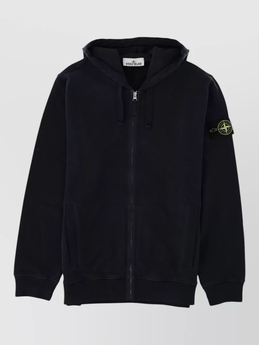 Stone Island cotton zip up hoodie