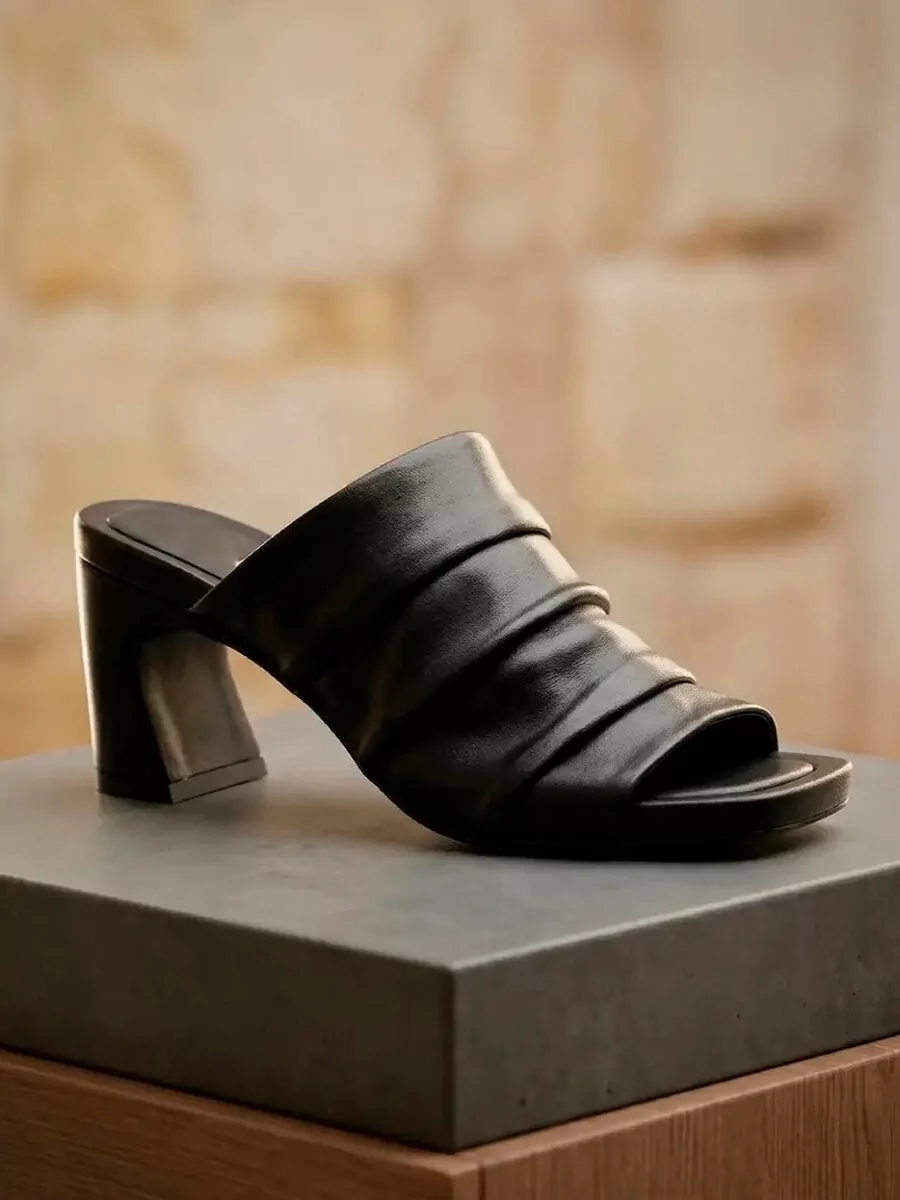 Ash Leather Mules