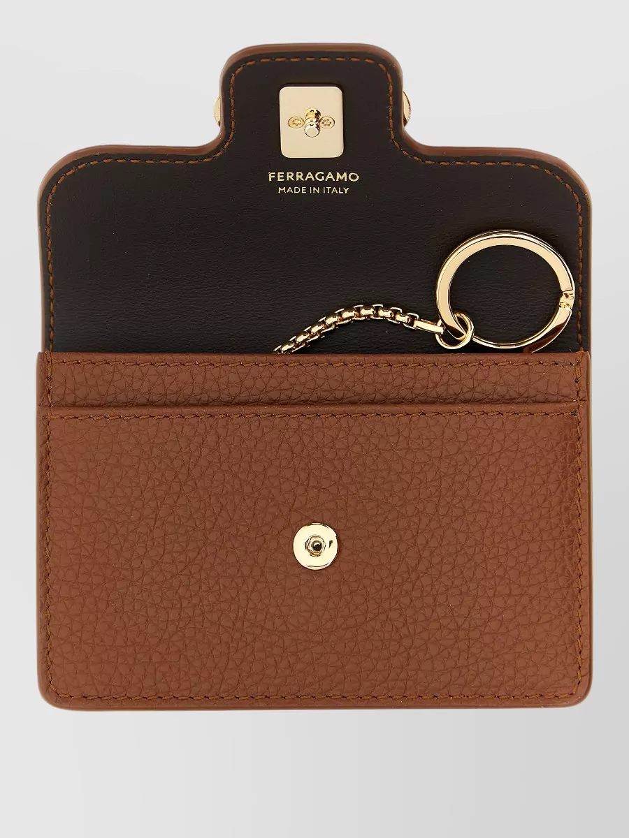 Ferragamo Calf Leather Keyring Cardholder