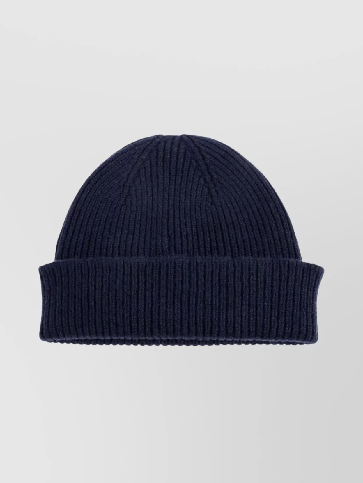 Paul Smith Cashmere Ribbed Knit Beanie With Rolled Brim