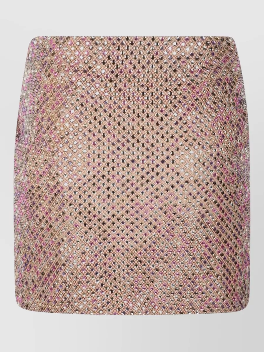 Self-Portrait crystal embellished draped wrap mini skirt
