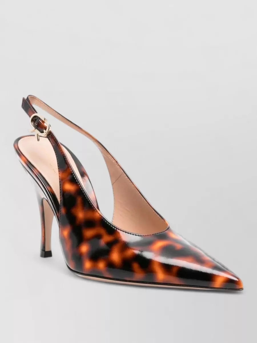 Gianvito Rossi leather patent slingback pumps