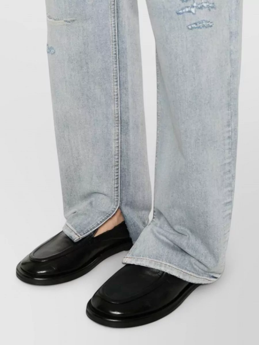 Mm6 Maison Margiela Destroyed Cotton Straight-Leg Jeans