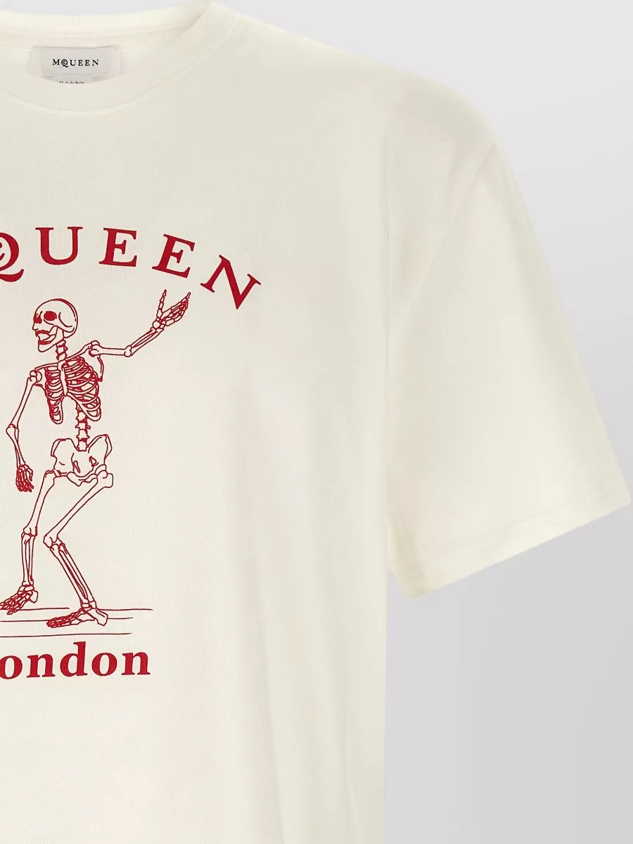 Mc Queen Skeleton Graphic Crew Neck Short Sleeve T-Shirt