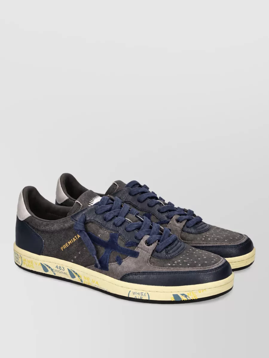Premiata leather bskt clay lace-up sneakers