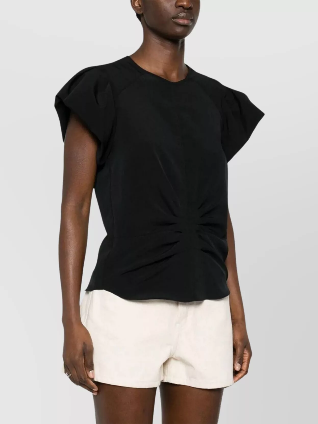 Isabel Marant Tullya Top With Ruffled Sleeves And Ruched Detail