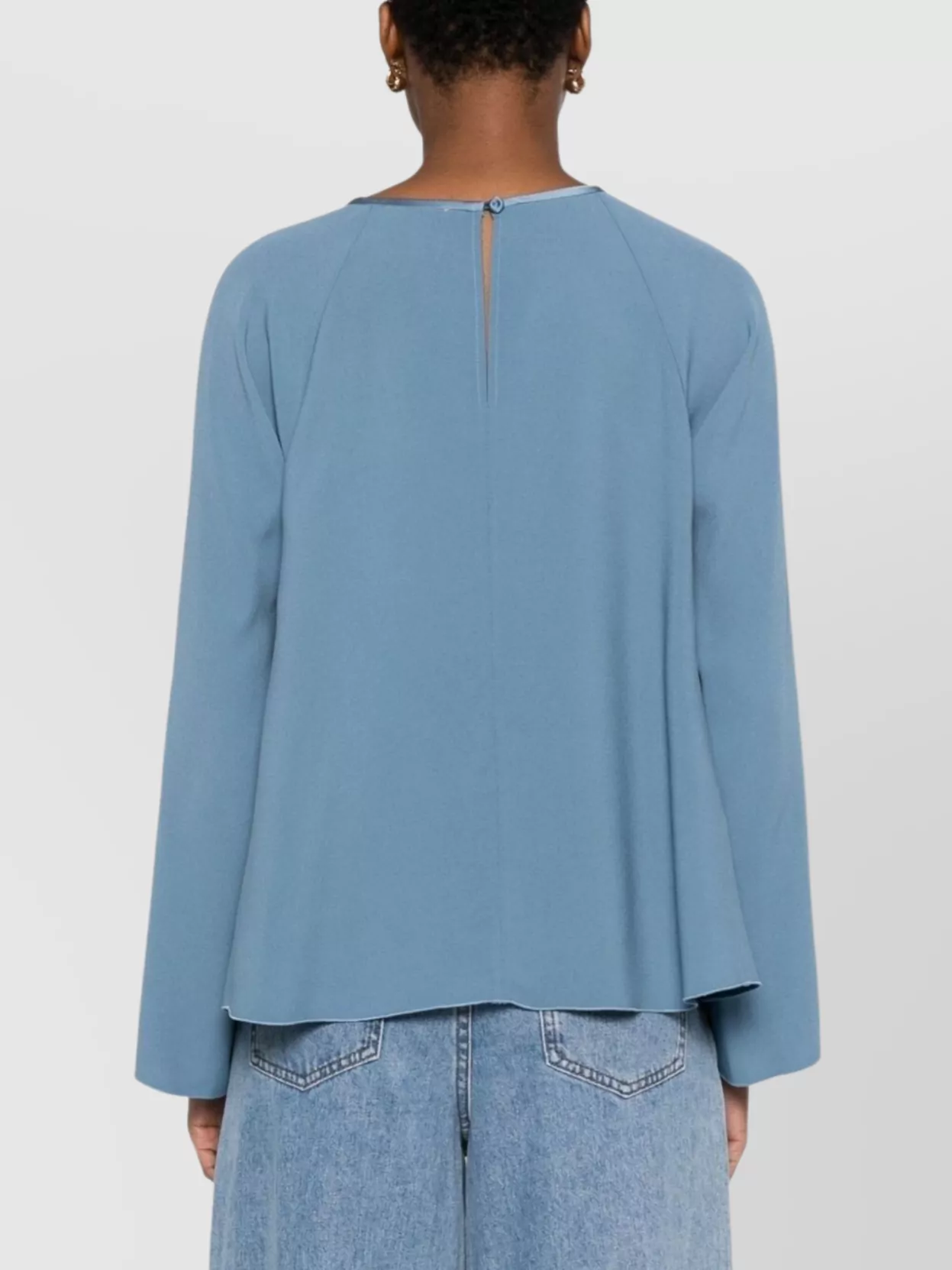Forte Forte Round Neck Long Sleeve Satin Top