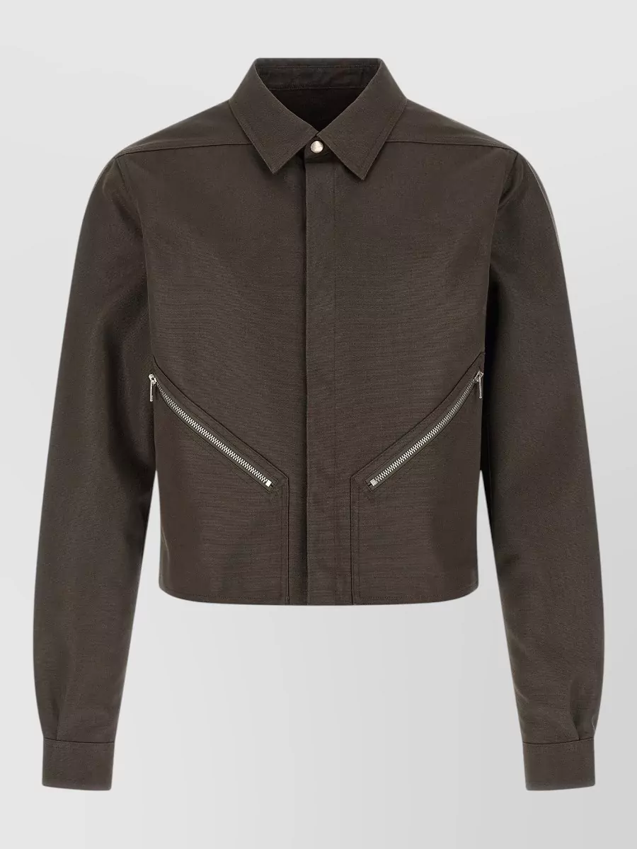 Rick Owens Cropped Long-Sleeve Shirt Jacket