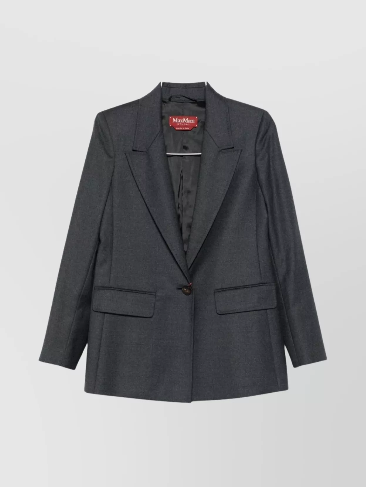 Max Mara Tailored Single-breasted Wool Jacket In Gray