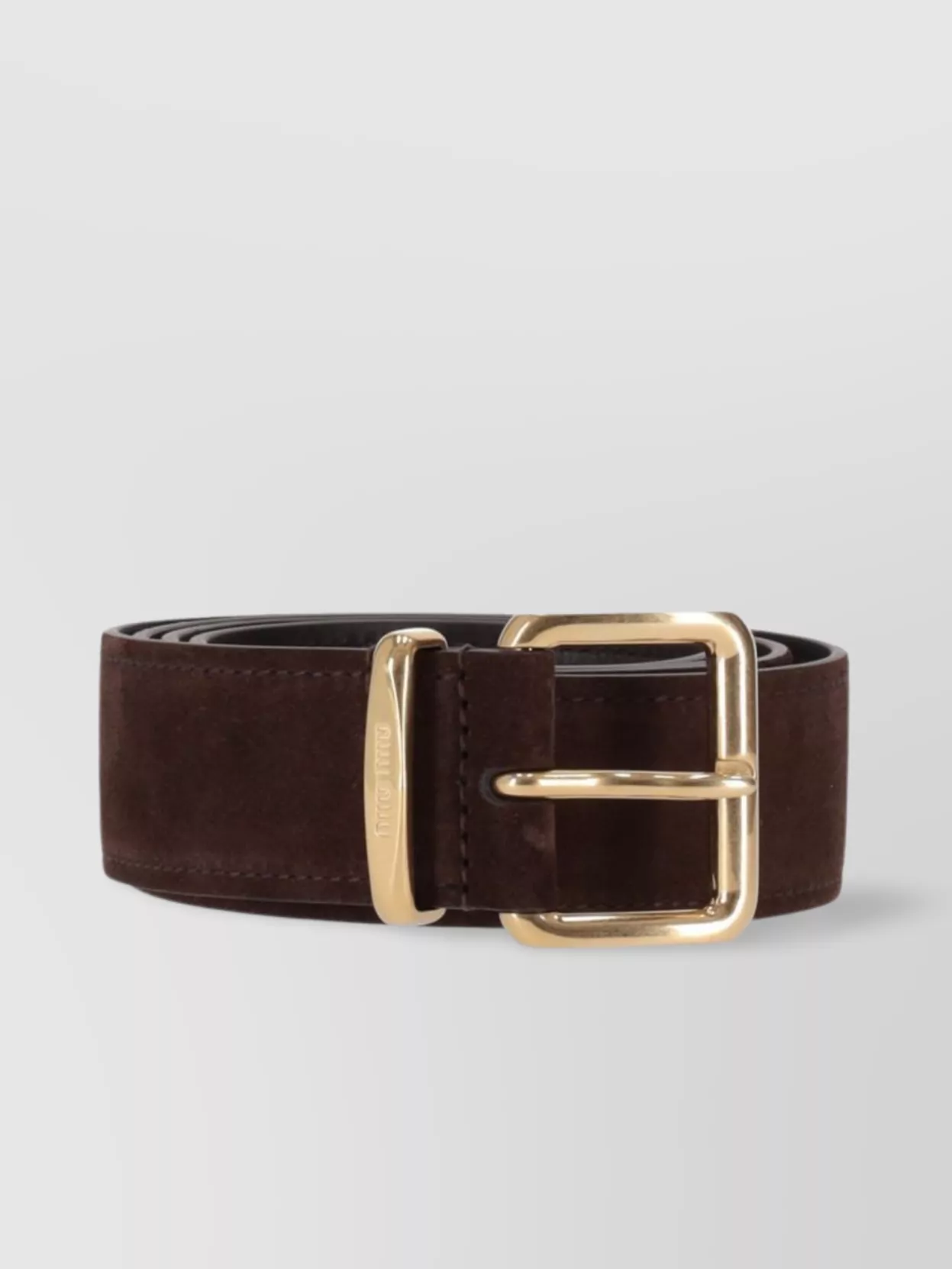 Miu Miu Suede Buckle Belt Loop Adjustable Length