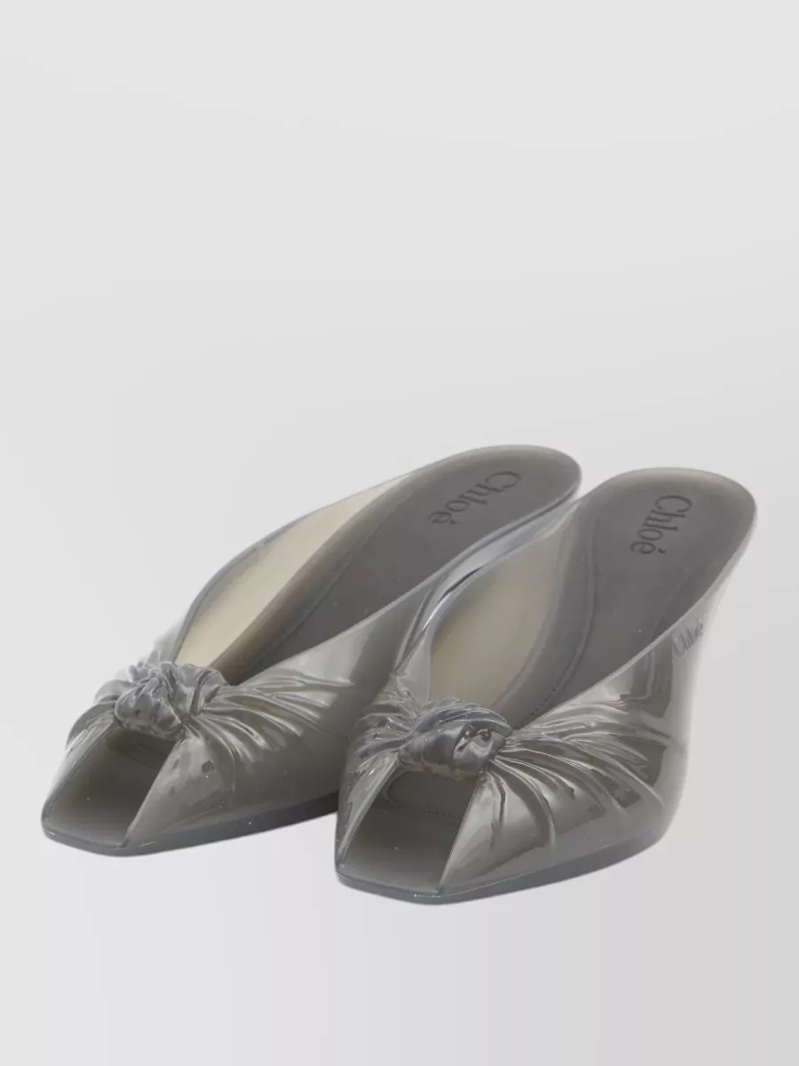 Chloé Thermoplastic Polyurethane Knot-Detail Jelly Mules
