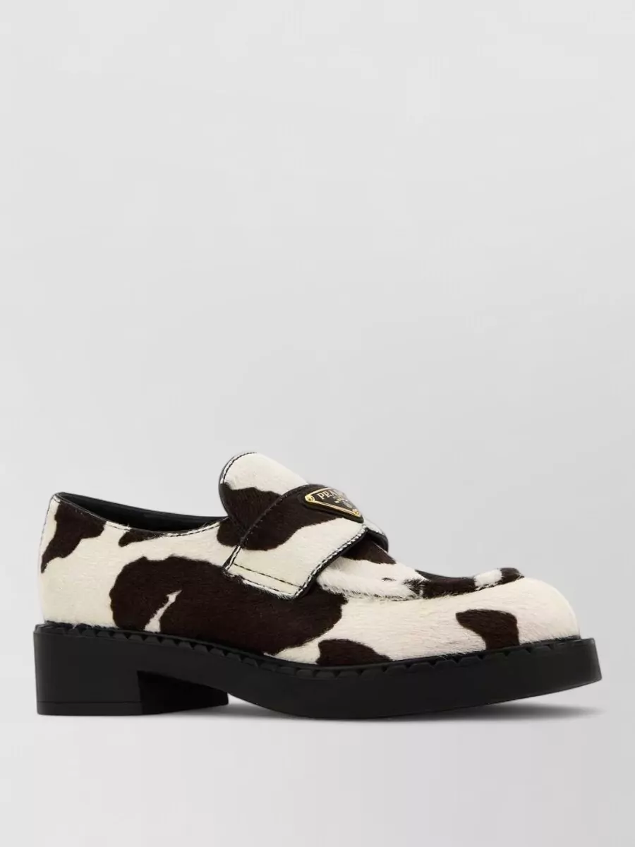 Prada leather printed loafers