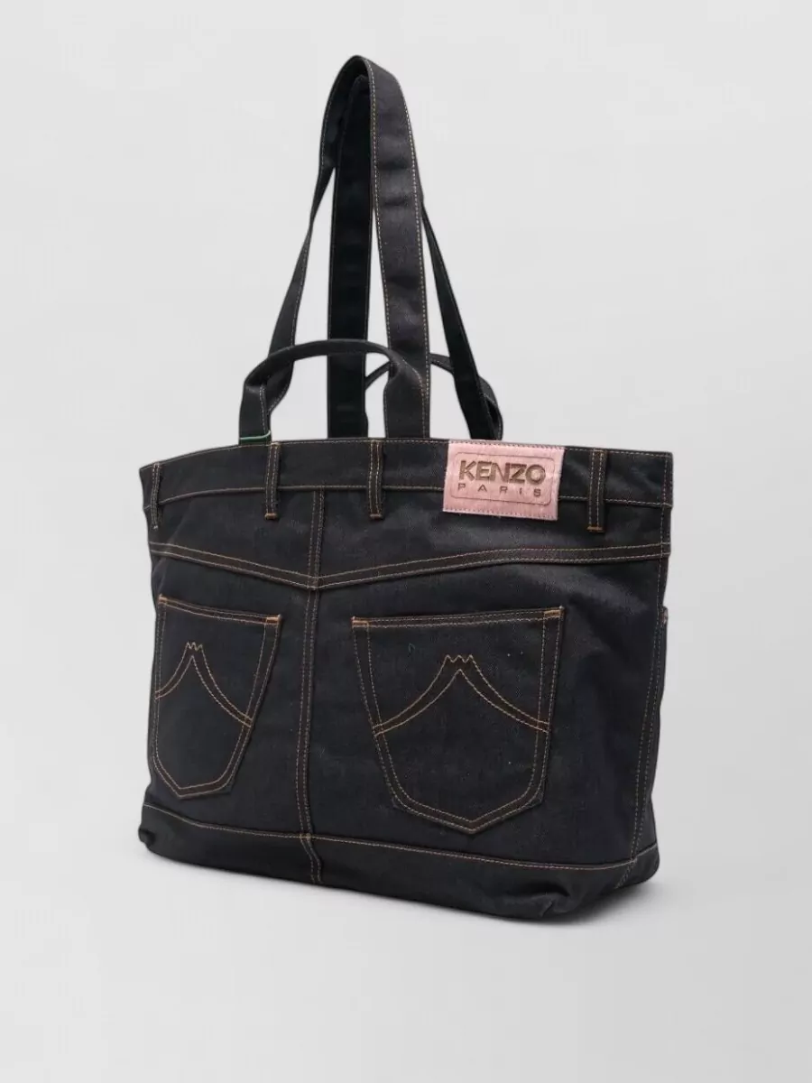 Kenzo Five Pocket Tote Bag Back And Front