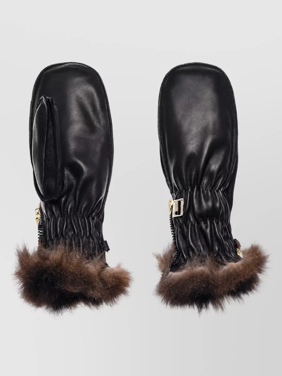 Restelli leather mittens