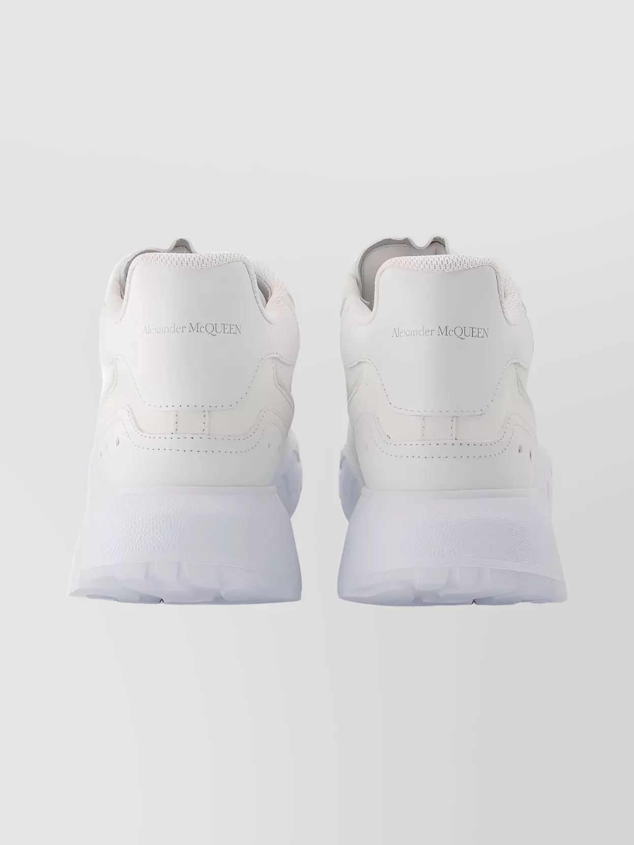 Alexander Mcqueen Chunky Sole Sporty Sneakers In Leather In White