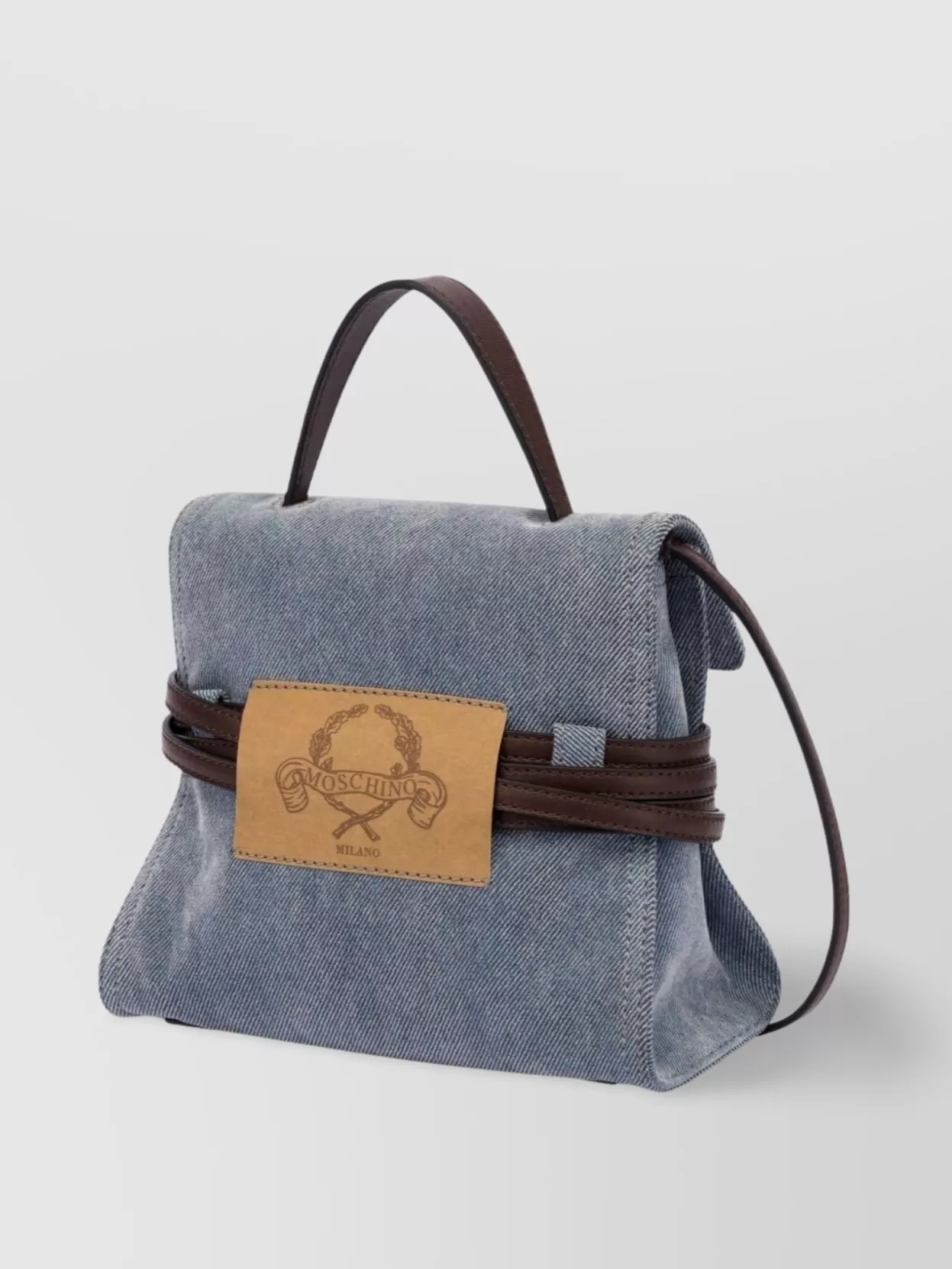 Moschino Top Handle Shoulder Bag With Detachable Belt