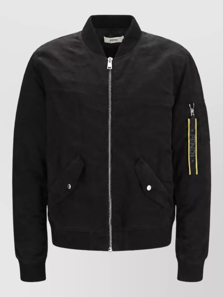 Fendi ribbed nylon bomber jacket