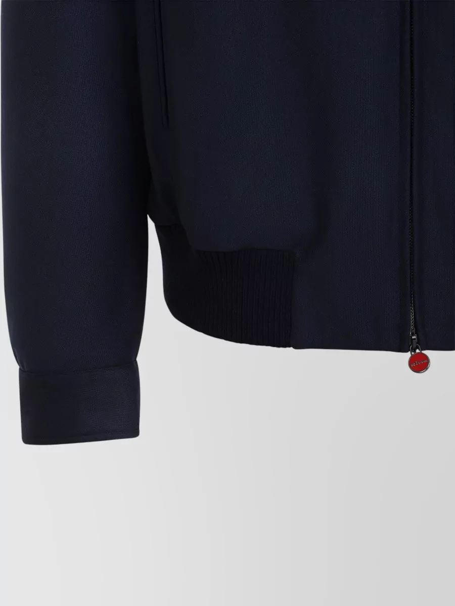 Kiton Wool Cashmere Ribbed Bomber Jacket